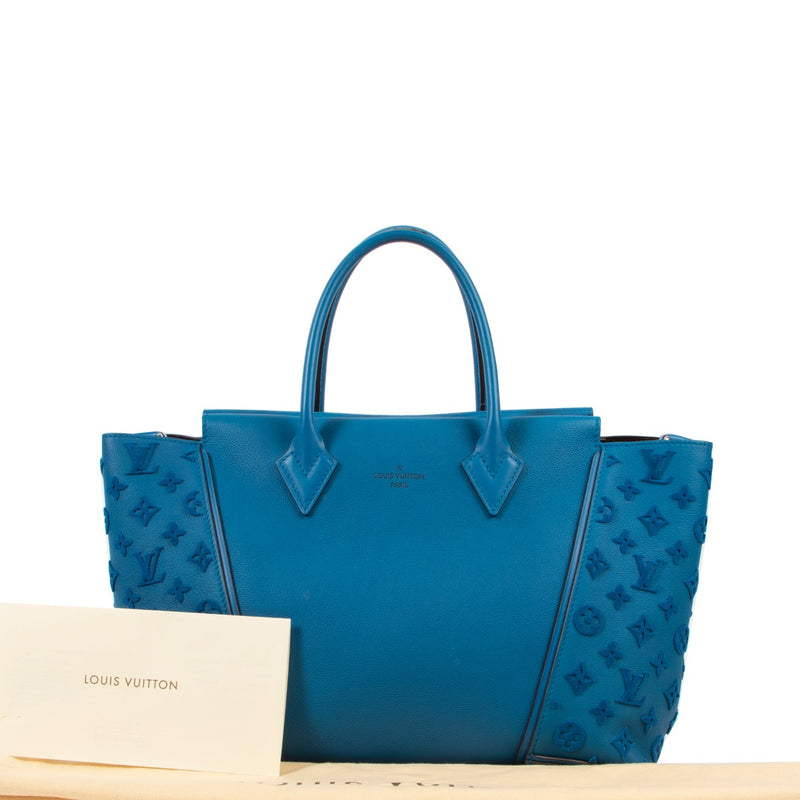 shop safe online Louis Vuitton Tote W PM Monogram Velours Blue Lagoon