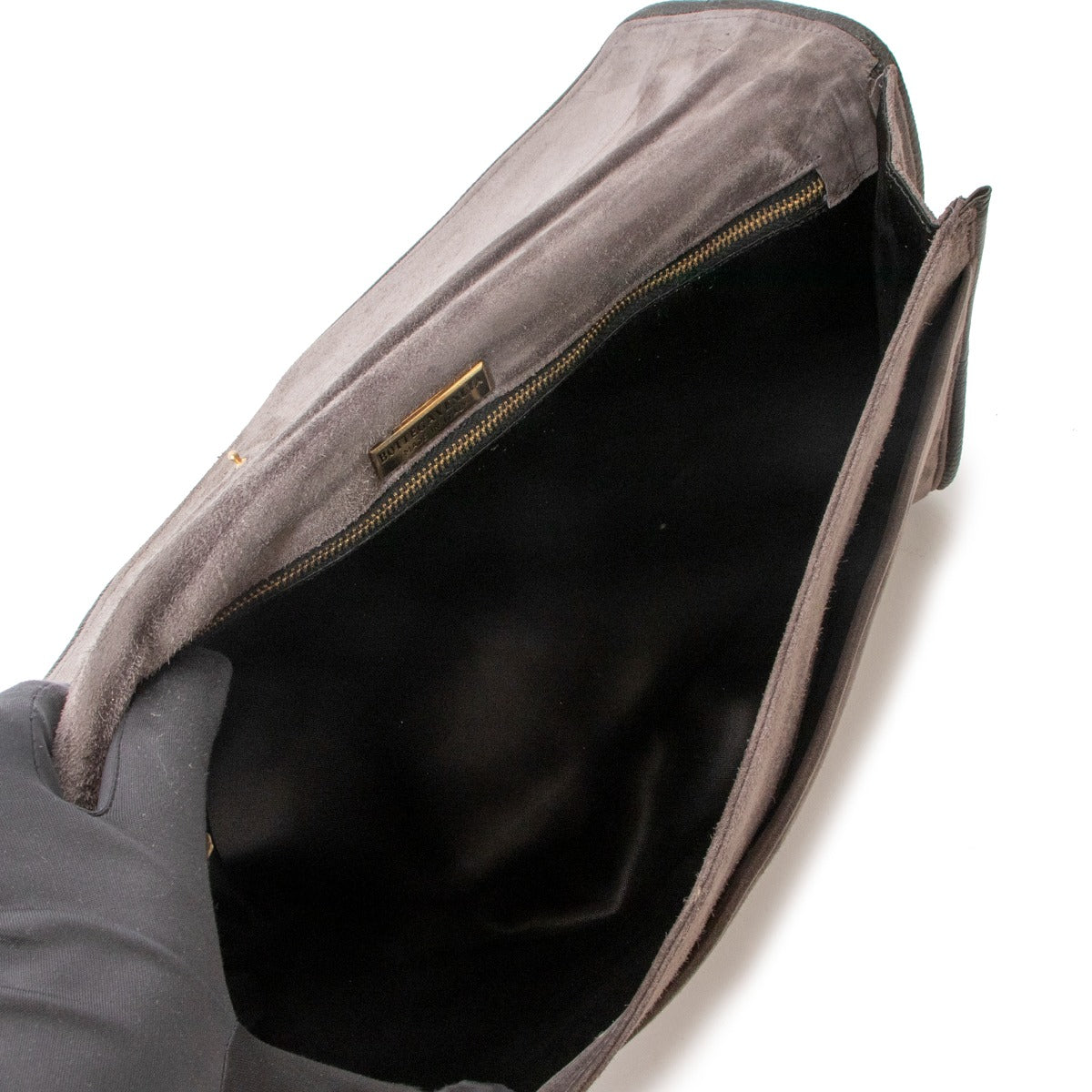 Bottega Veneta Vintage Grey Velvet Lizard Trim Envelope Clutch