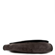 Bottega Veneta Vintage Grey Velvet Lizard Trim Envelope Clutch