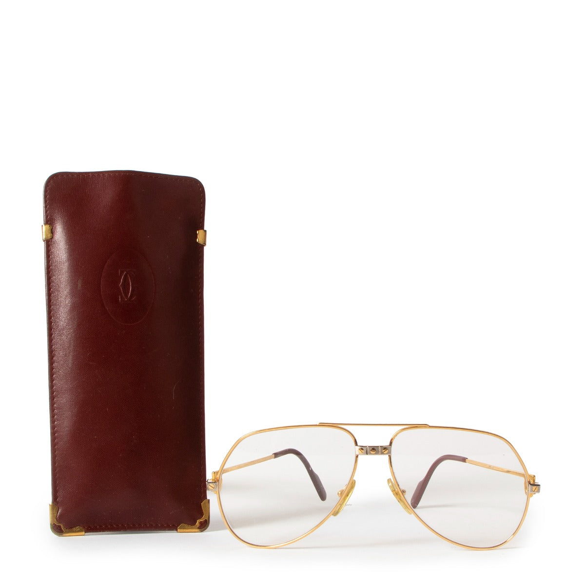 Cartier Santos Vendome Vintage Gold Aviator Optical Glasses