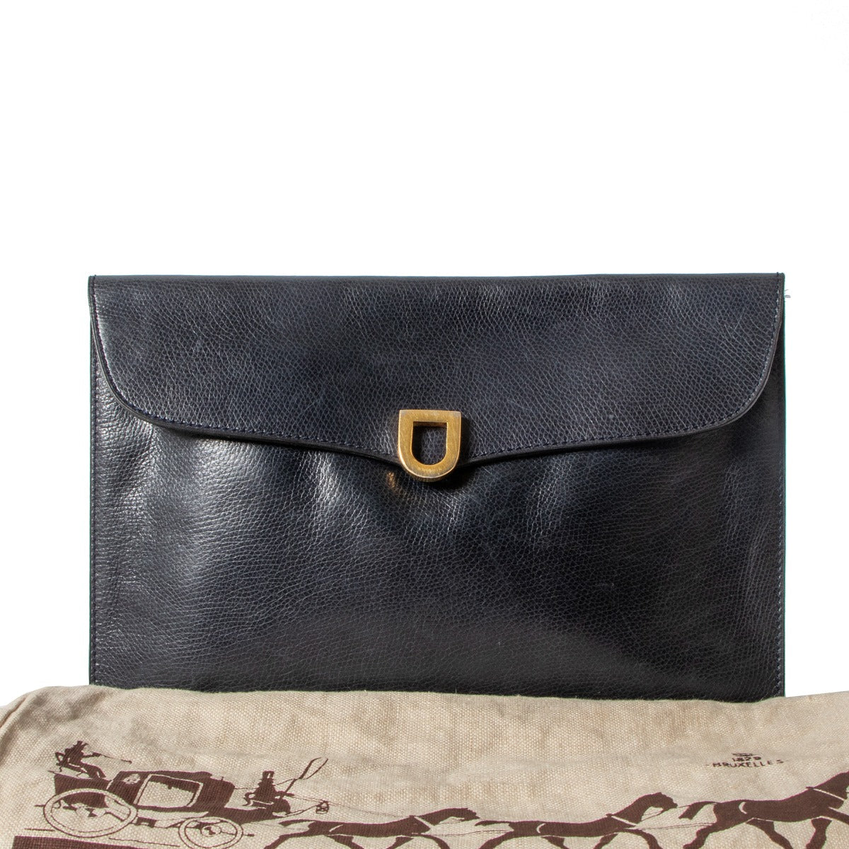 Delvaux Vintage Marine Blue D Clutch