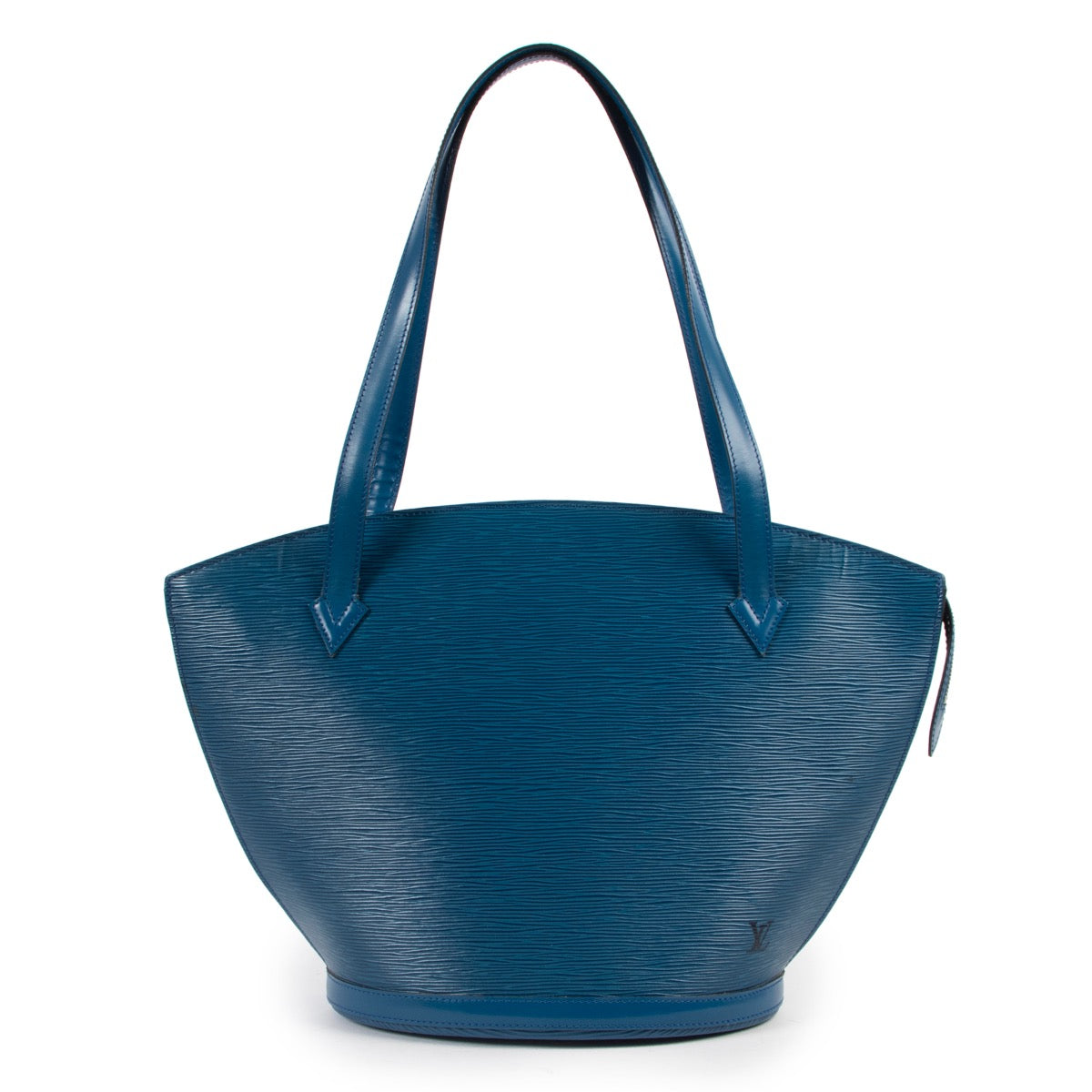 Shop safe online 100% authentic second hand Louis Vuitton Blue Epi Leather Saint Jacques Shoulder Bag at the right price at labellov in Antwerp.
