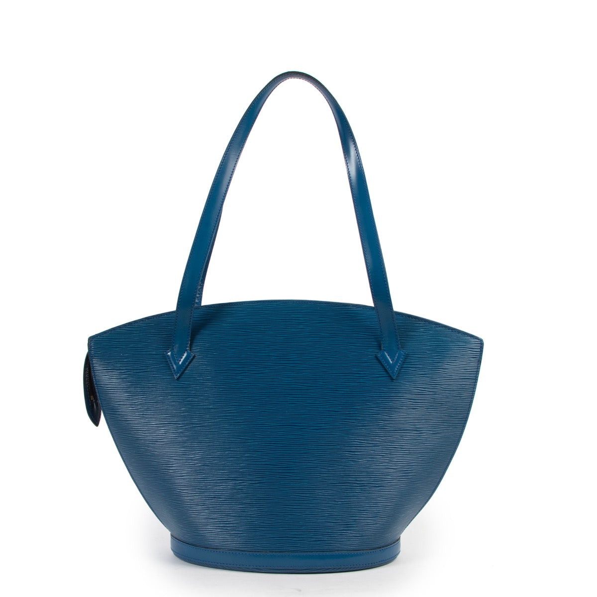 Shop safe online 100% authentic second hand Louis Vuitton Blue Epi Leather Saint Jacques Shoulder Bag at the right price at labellov in Antwerp.
