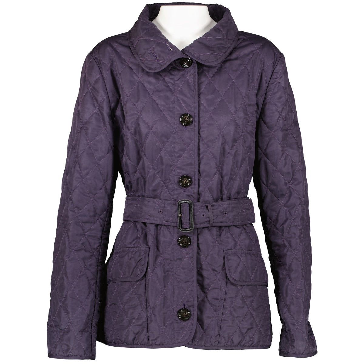 Burberry London Blue Belted Quilted Jacket