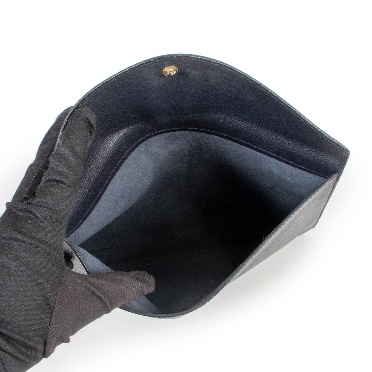 Pochette Delvaux en cuir bleu