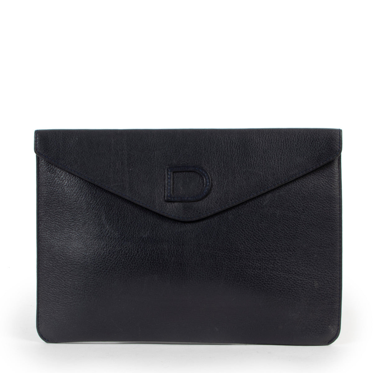 Pochette Delvaux en cuir bleu