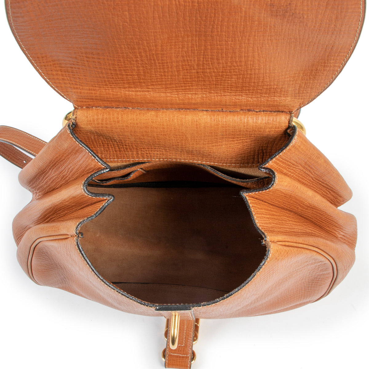 Delvaux Cognac Cerceau Shoulder Bag