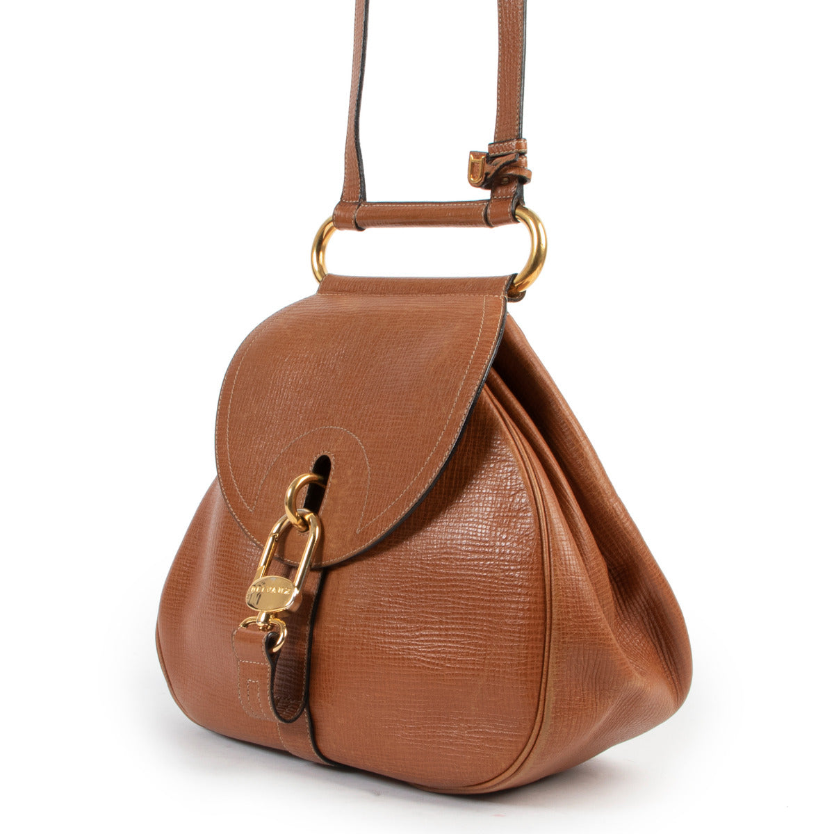 Delvaux Cognac Cerceau Shoulder Bag