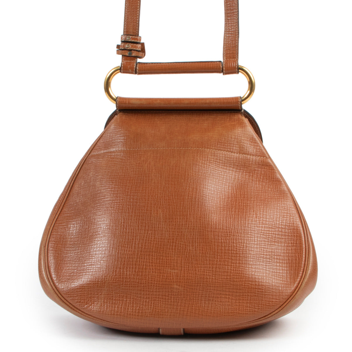 Delvaux Cognac Cerceau Shoulder Bag