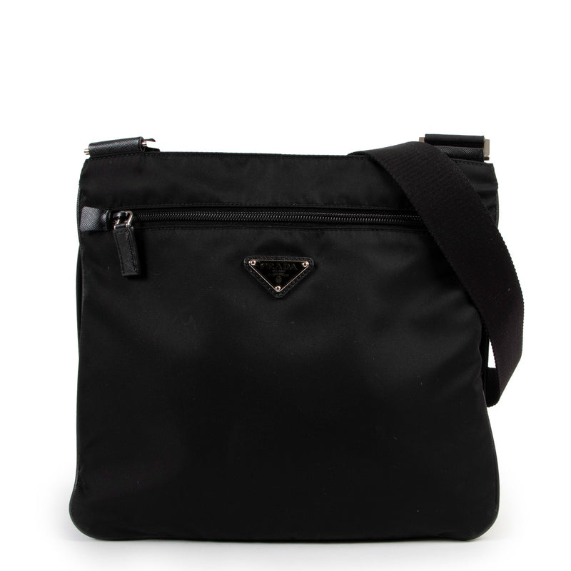 Shop second hand authentic luxury designer vintage Prada Black Nylon Messenger Bag at Labellov