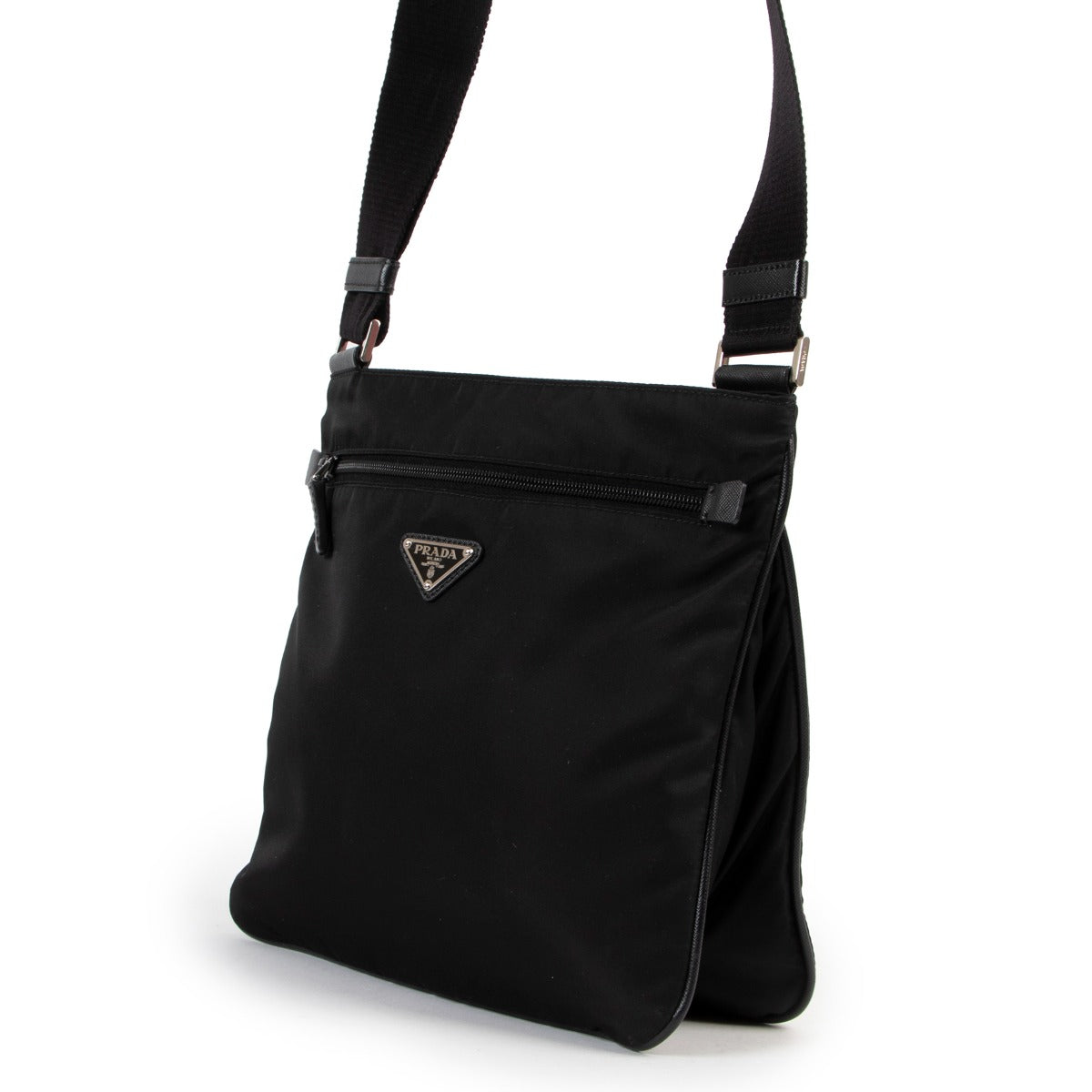 Shop second hand authentic luxury designer vintage Prada Black Nylon Messenger Bag at Labellov