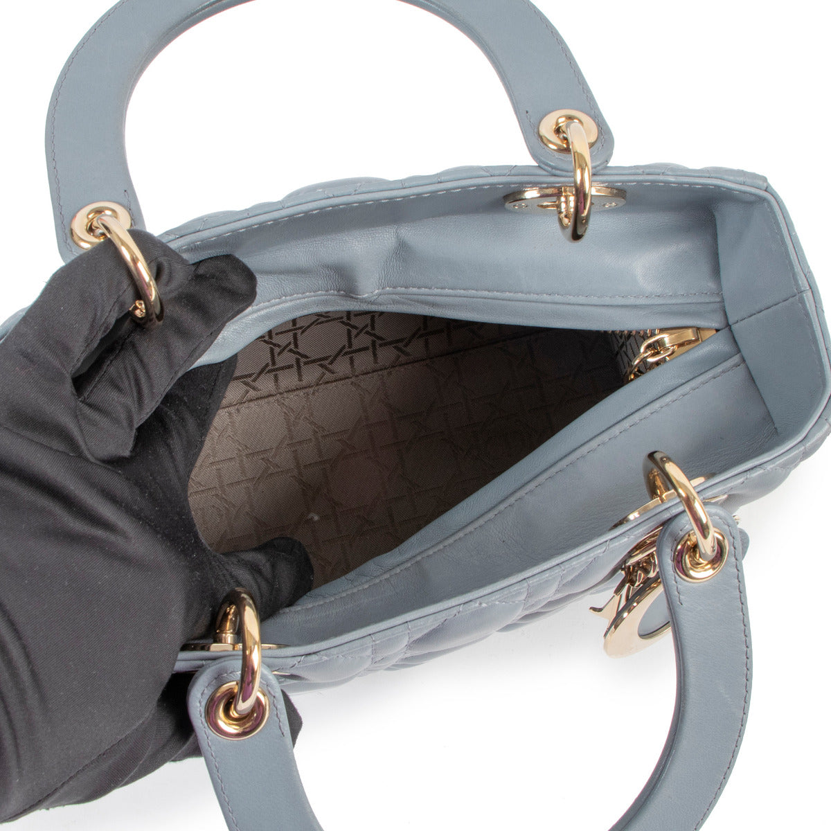 Christian Dior Cloud Blue Cannage Medium Lady Dior Bag
