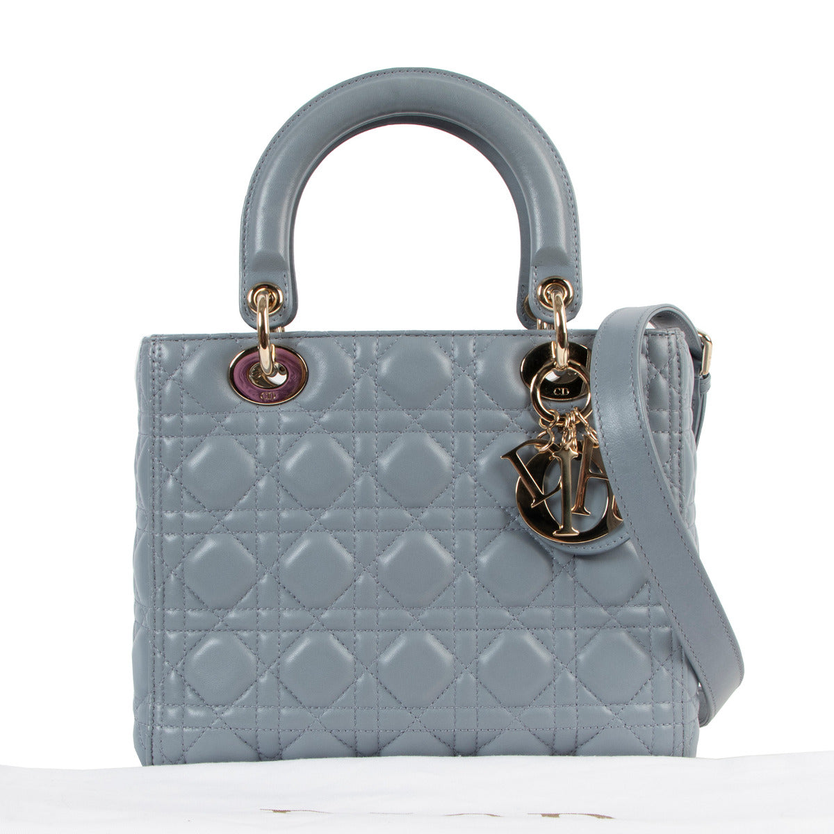 Christian Dior Medium Cloud Blue Cannage Lady Dior My ABCDior Bag