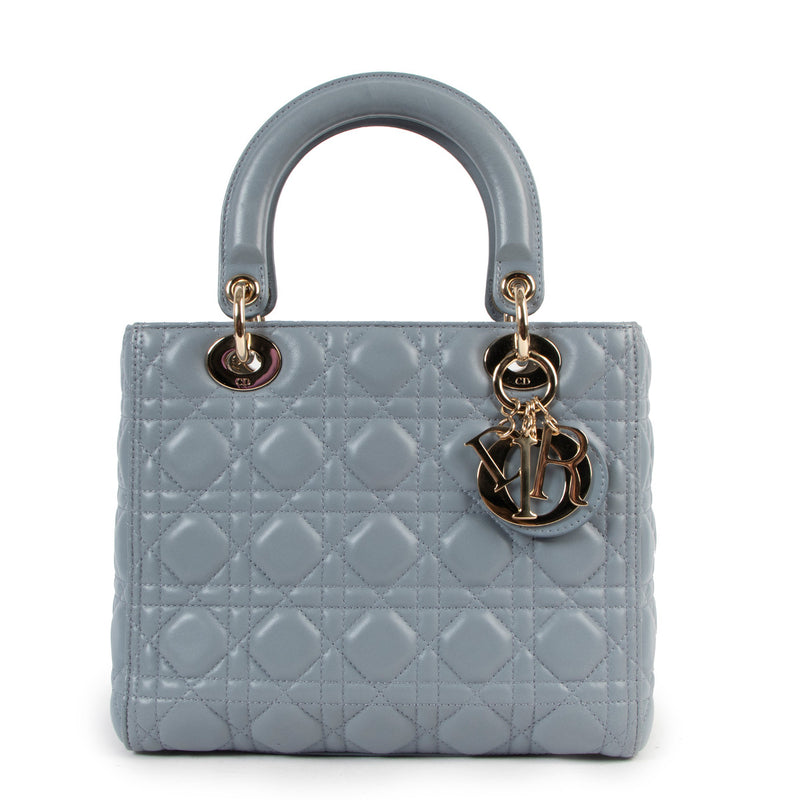 Christian Dior Medium Cloud Blue Cannage Lady Dior My ABCDior Bag