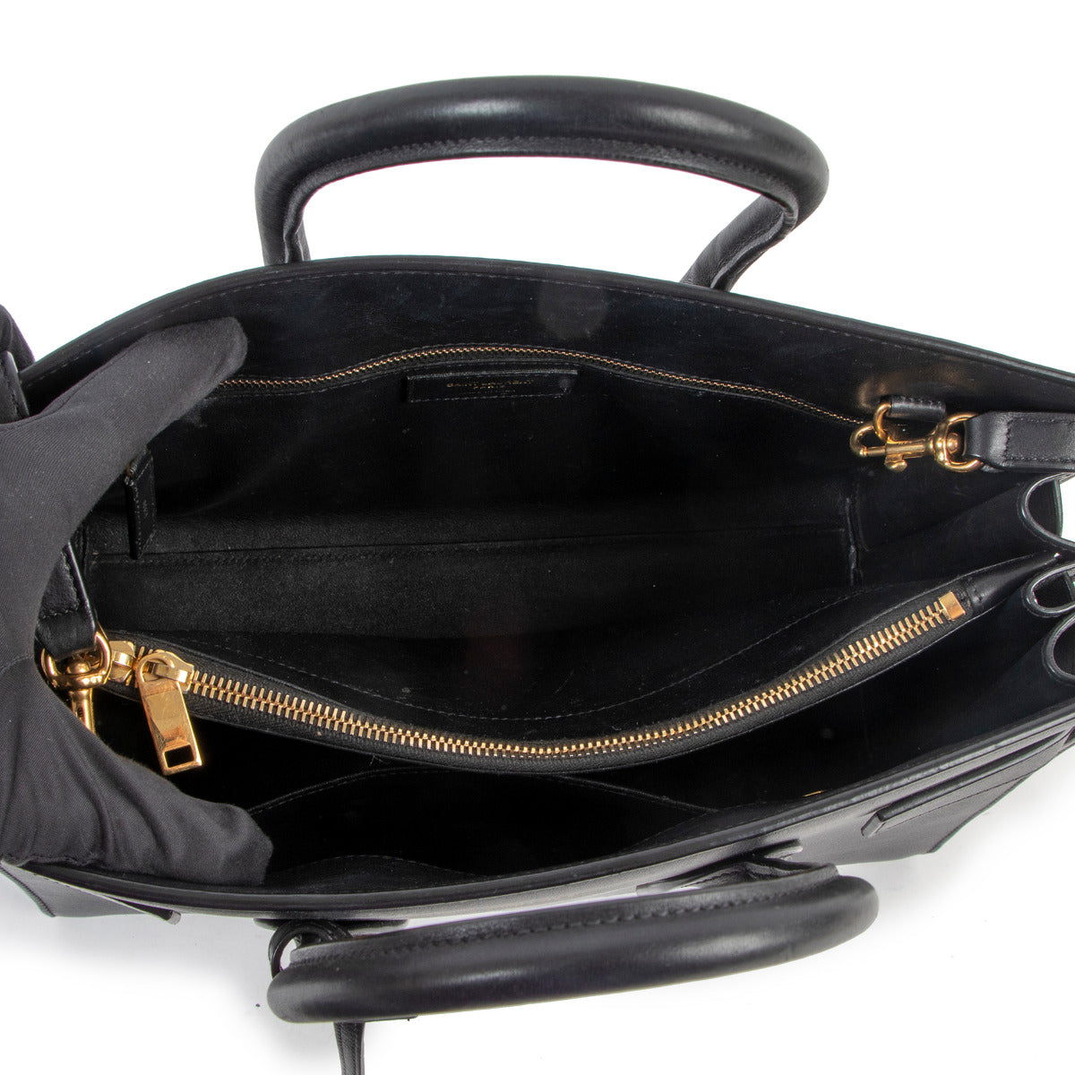 Saint Laurent Black Leather Classic Sac de Jour Top Handle