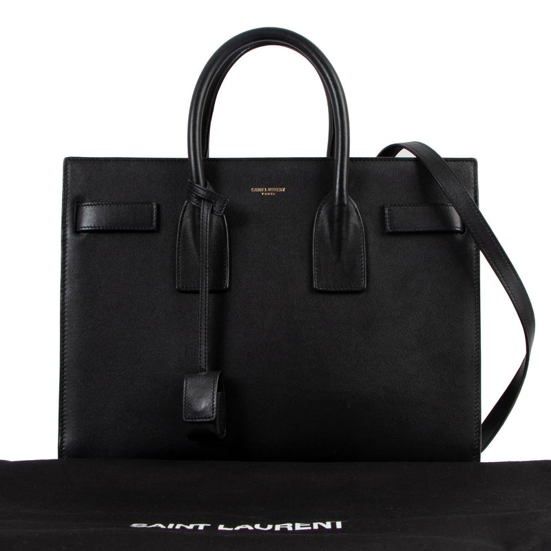 Saint Laurent Black Leather Classic Sac de Jour Top Handle for the best price at Labellov