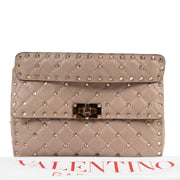 Are you looking for an authentic Valentino Garavani Beige Rockstud Spike Top Handle? We buy and sell your authentic designer bags online.