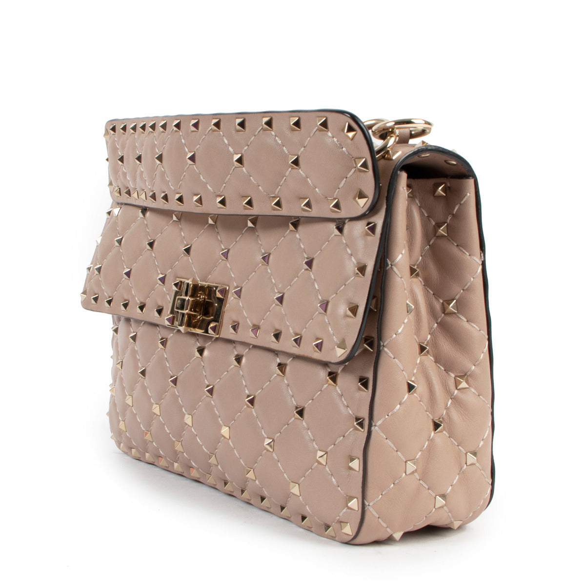 Valentino Garavani Poudre Medium Rockstud Spike Nappa Handtas