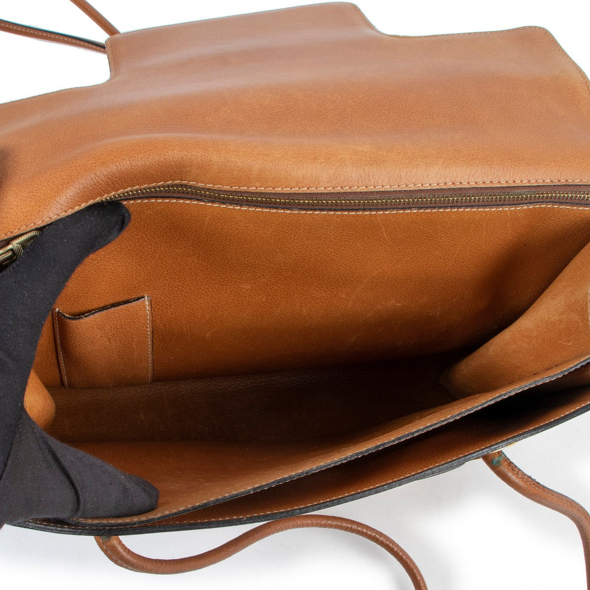 Vintage Delvaux Cognac Leather DDD Shoulder bag with spacious interior
