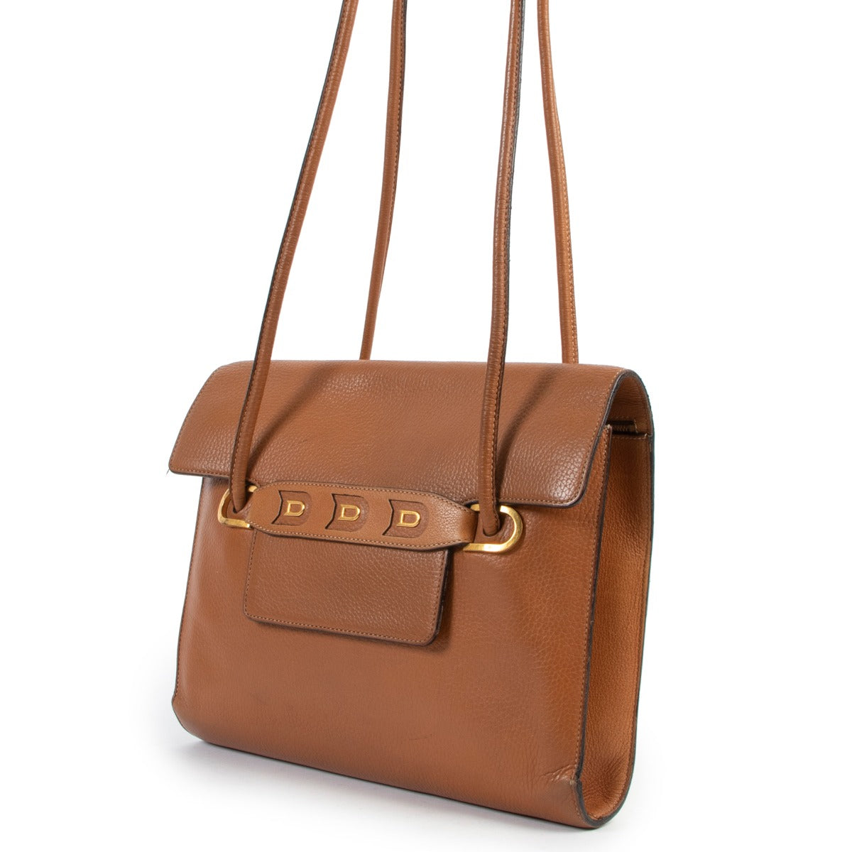 Delvaux Cognac Leather DDD Shoulder bag in good condition on vintage website