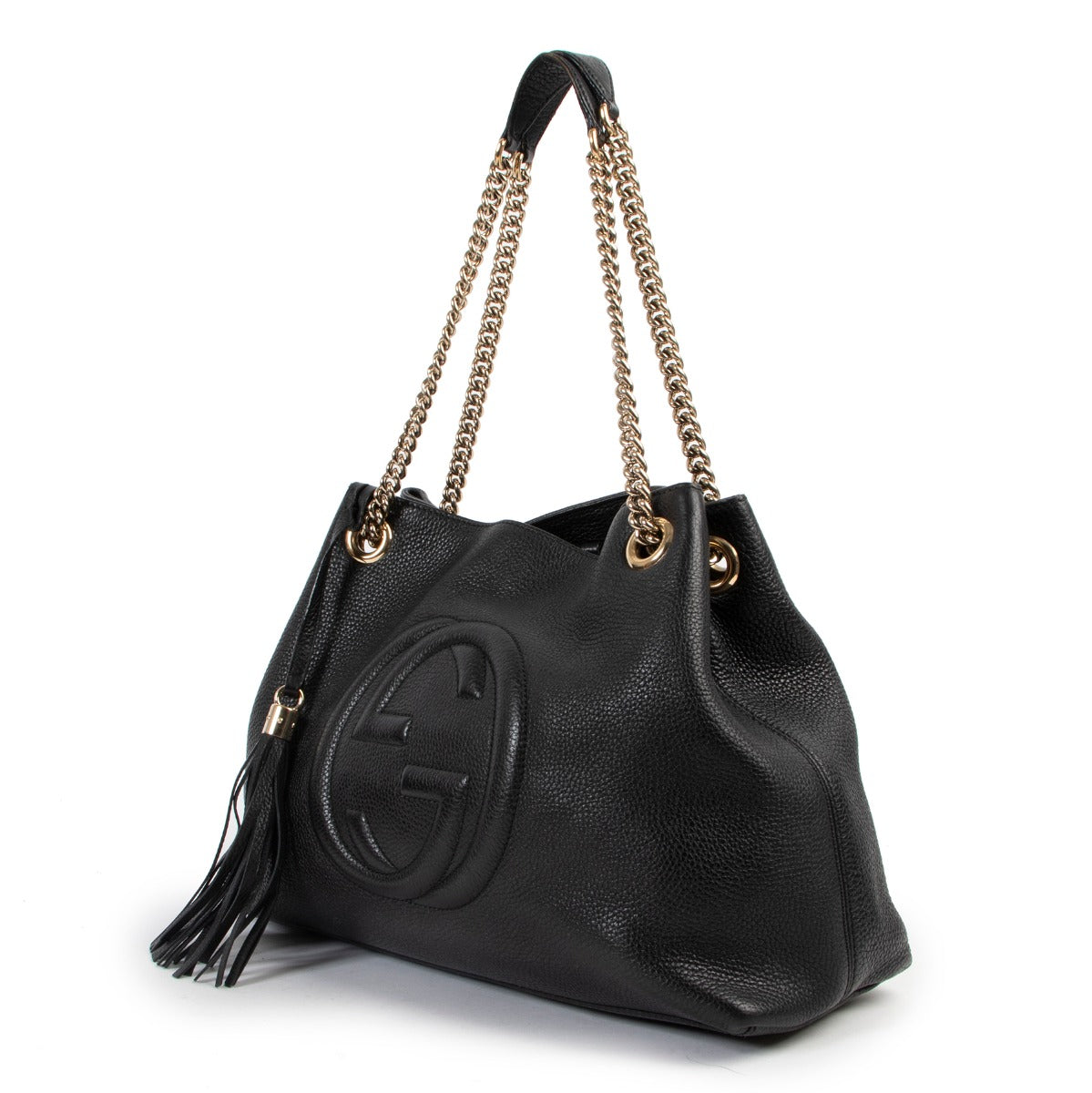 Get this Gucci Soho Black Tote Shoulder Bag at Labellov in good condition online or in store in Antwerp.