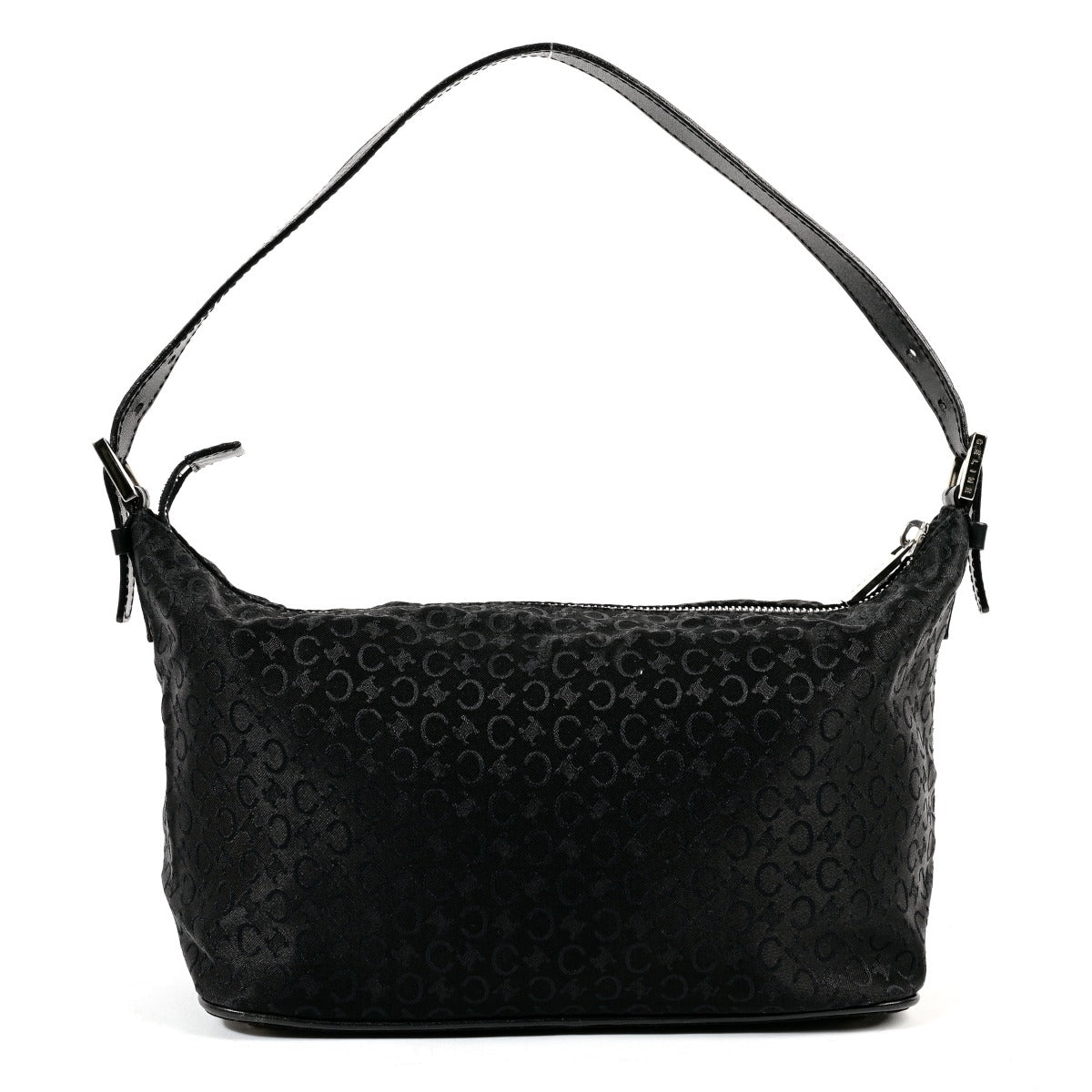 Celine Vintage Black Monogram Baguette Shoulder Bag