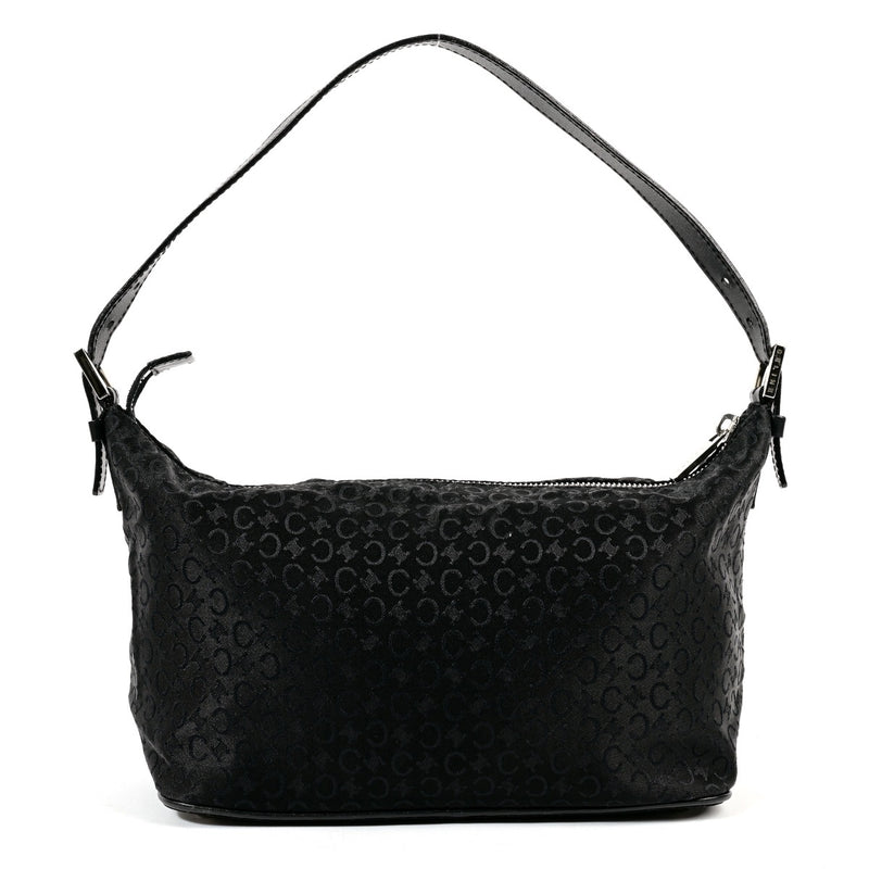 Celine Vintage Black Monogram Baguette Shoulder Bag