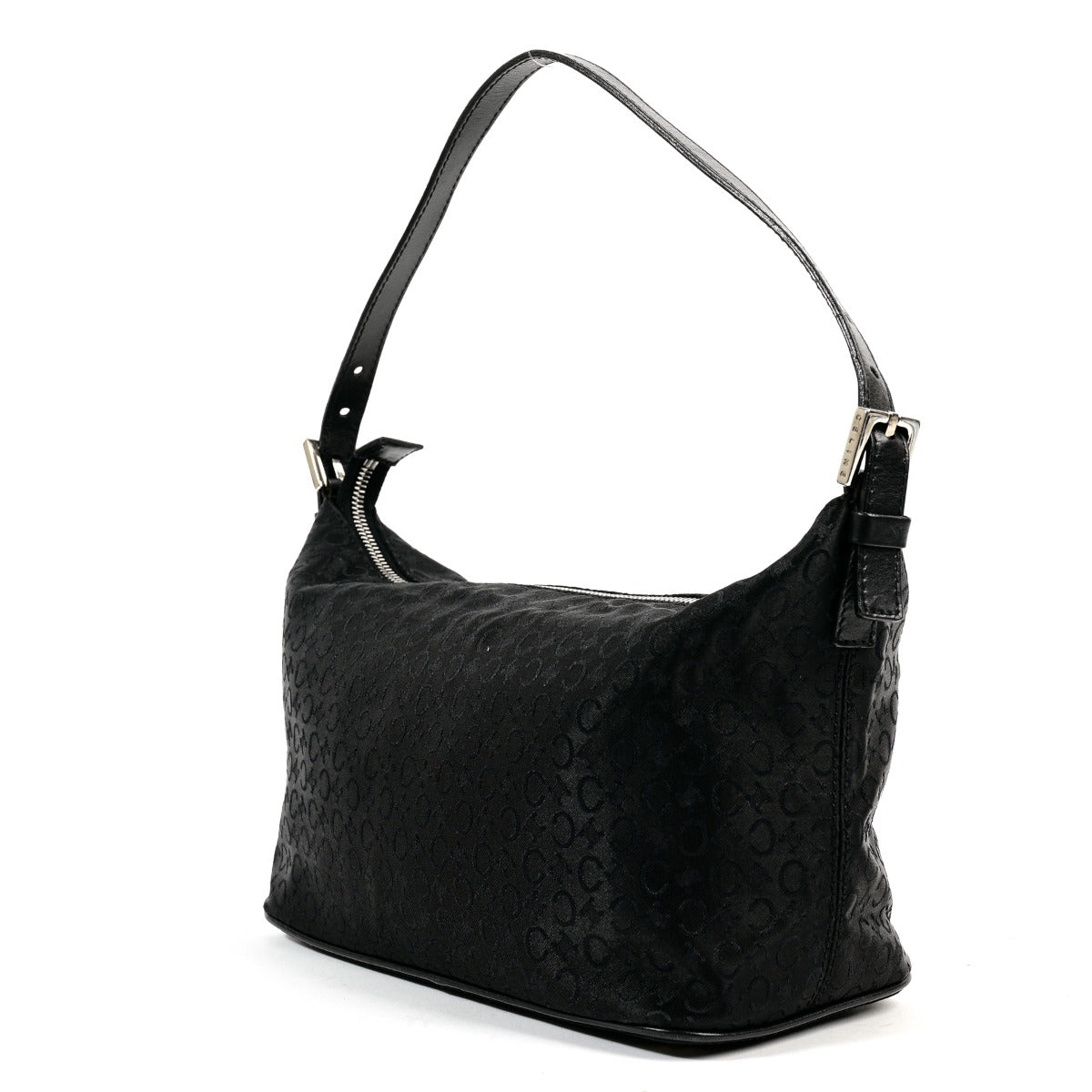 Celine Vintage Black Monogram Baguette Shoulder Bag