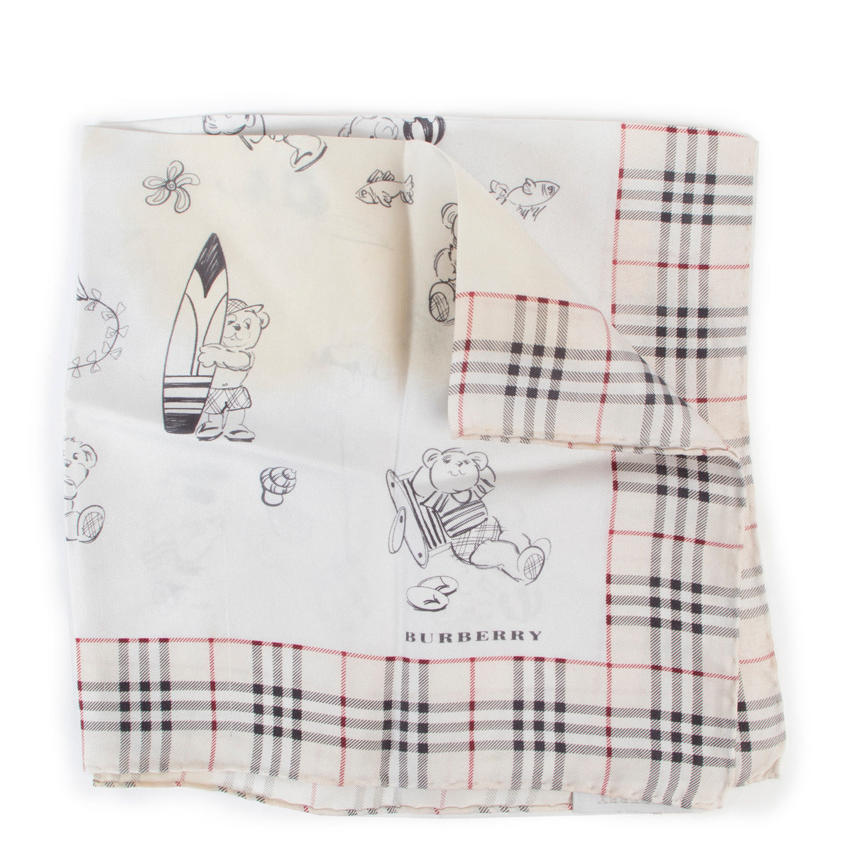 Burberry Bear Silk Pochette Scarf