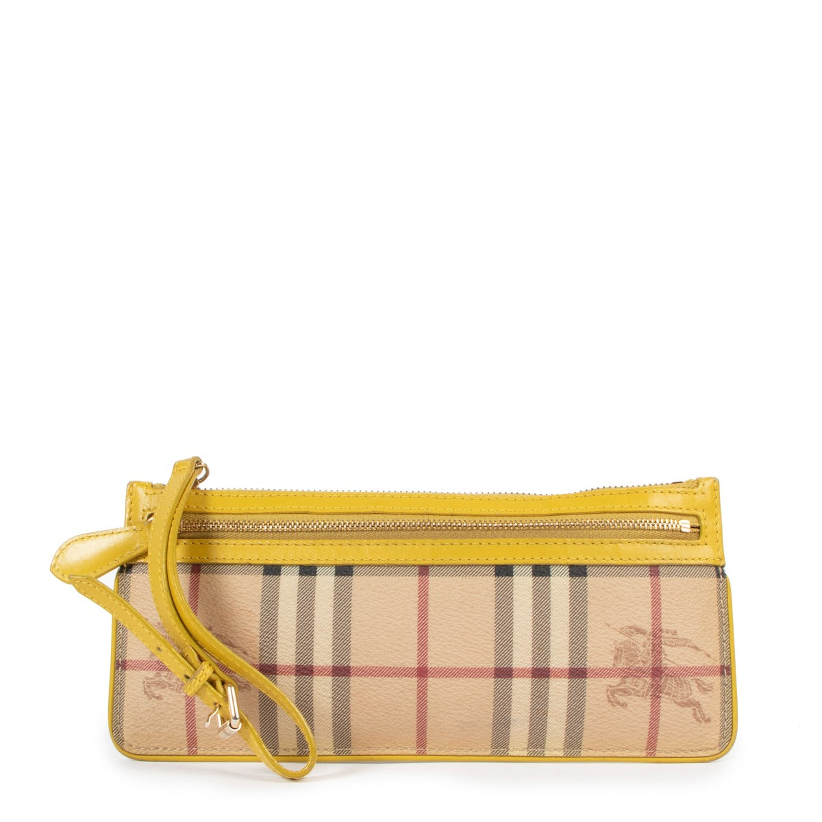 Burberry Yellow Nova Check April Showers Clutch