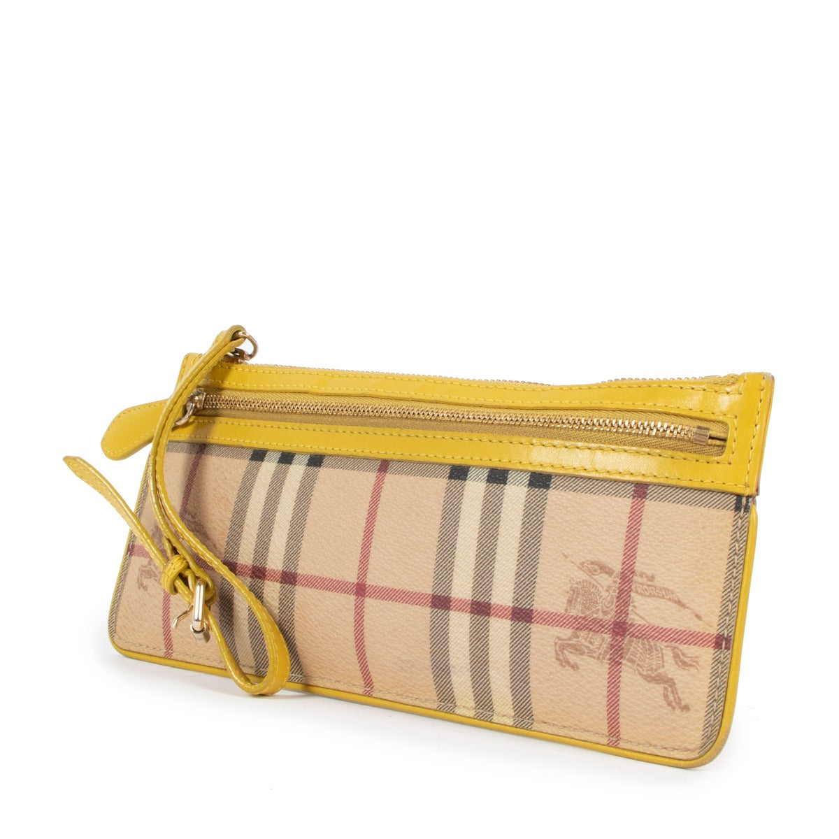 Burberry Yellow Nova Check April Showers Clutch