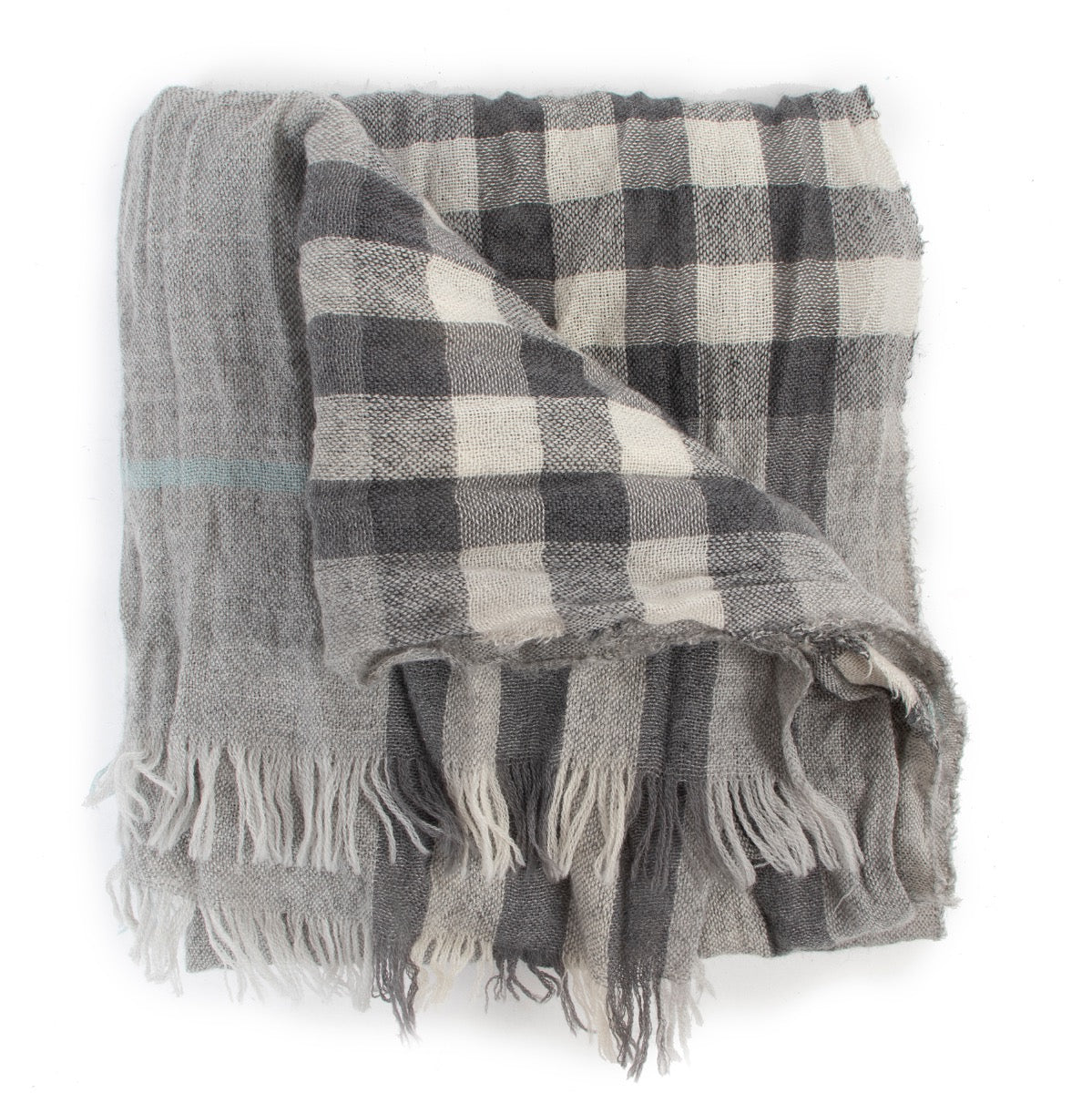 Shop safe online 100% authentic second hand Burberry Grey Checked Scarf in very good condition at Labellov in Antwerp.