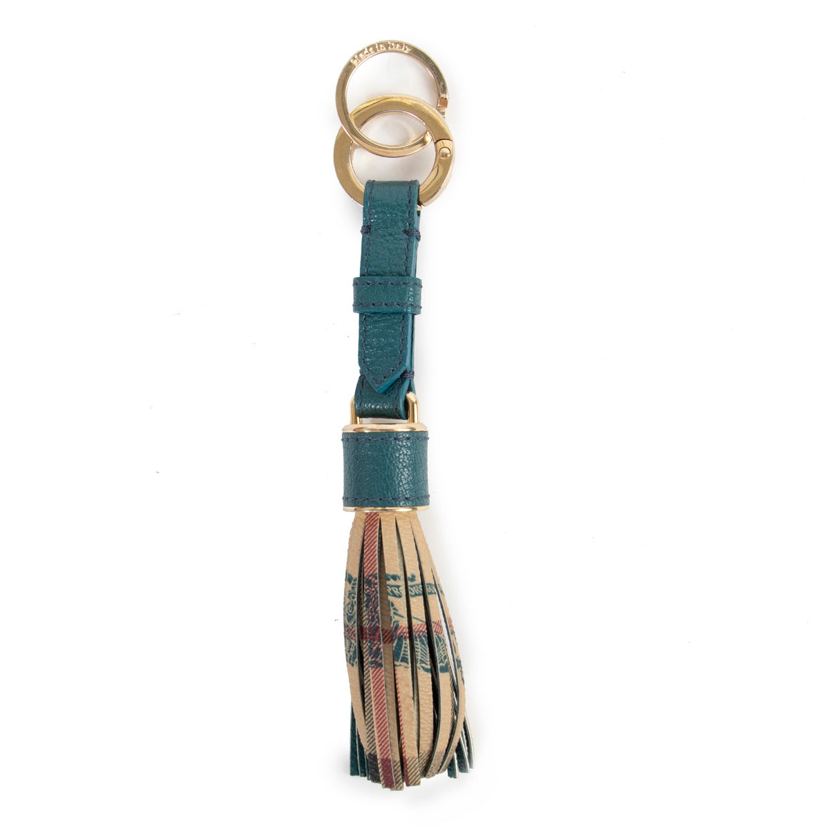 Burberry Blue Leather Monogram Keychain