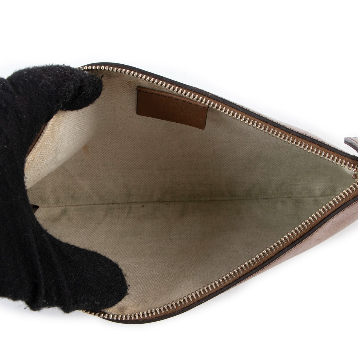 Gucci Brown Leather Logo Clutch