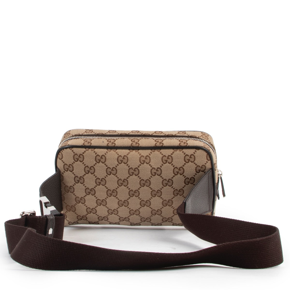 Shop safe online 100% authentic second hand Gucci Monogram Canvas Belt Bag in very good condition at the right price at Labellov in Antwerp.