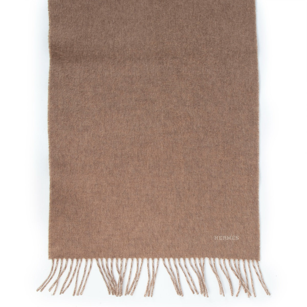 Hermès Reversible Recto-Verso Muffler Marron Glacé/Craie Cashmere Scarf