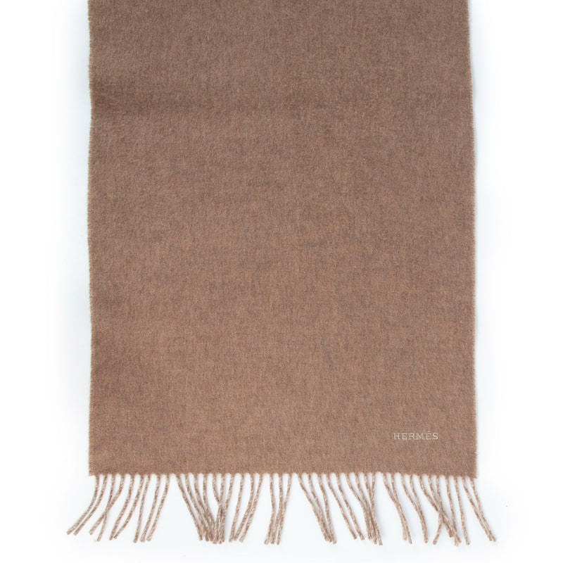 Hermès Reversible Recto-Verso Muffler Marron Glacé/Craie Cashmere Scarf