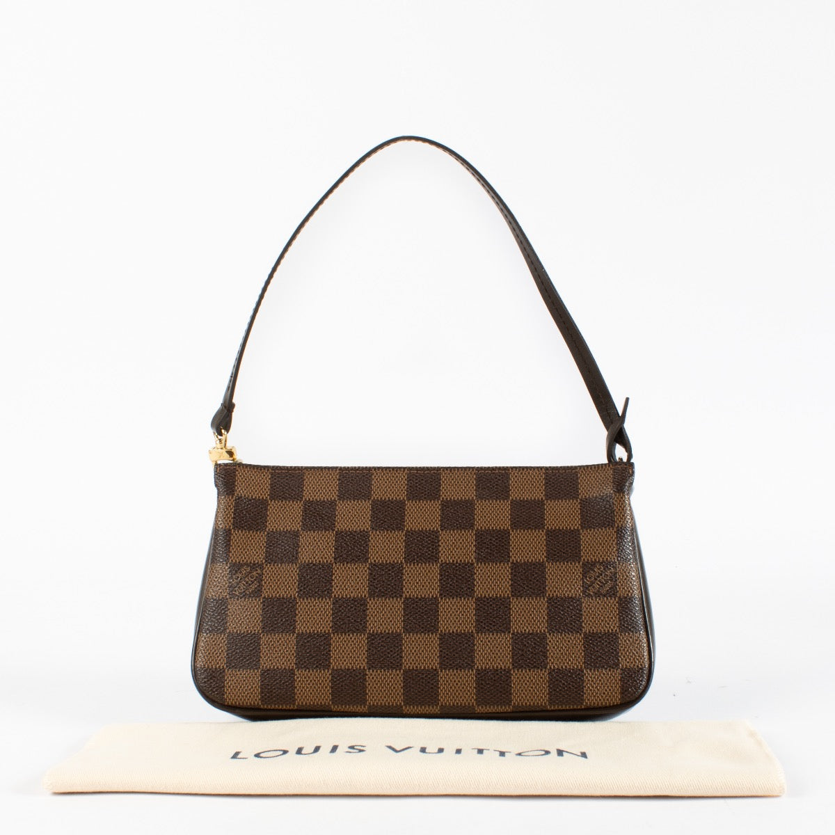 authentic preloved Louis Vuitton Damier Ebene Navona Pochette Clutch on Labellov.com