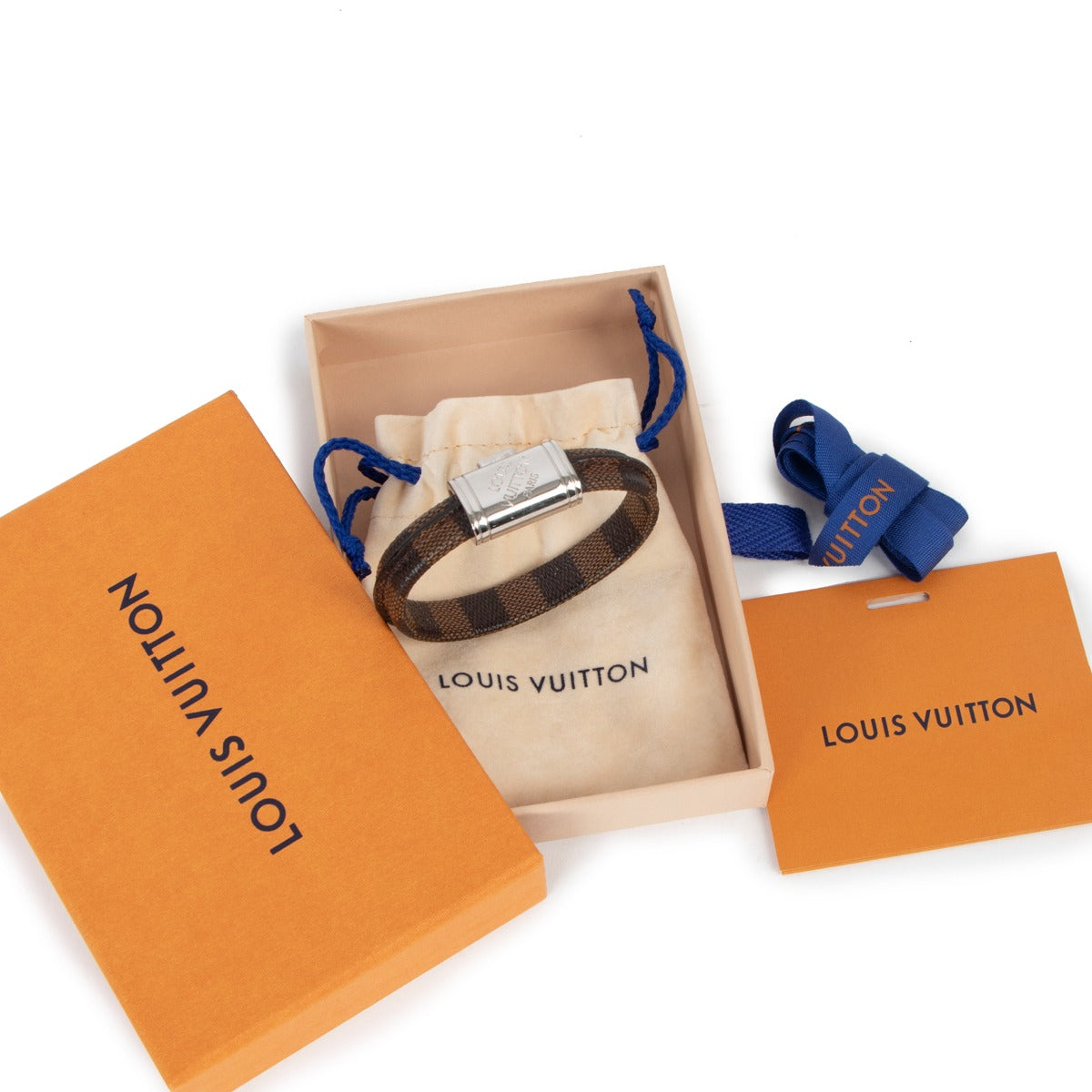 Louis Vuitton Damier Ebene Canvas Clip It Bracelet