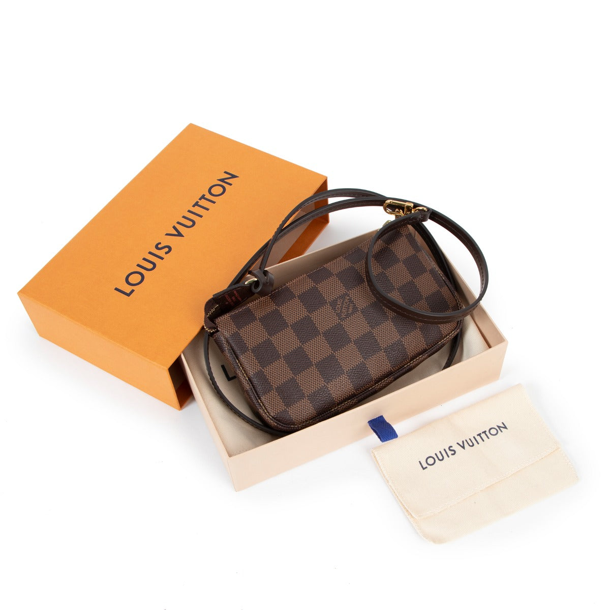 Louis Vuitton Damier Ebene Bucket Pochette Crossbody Bag