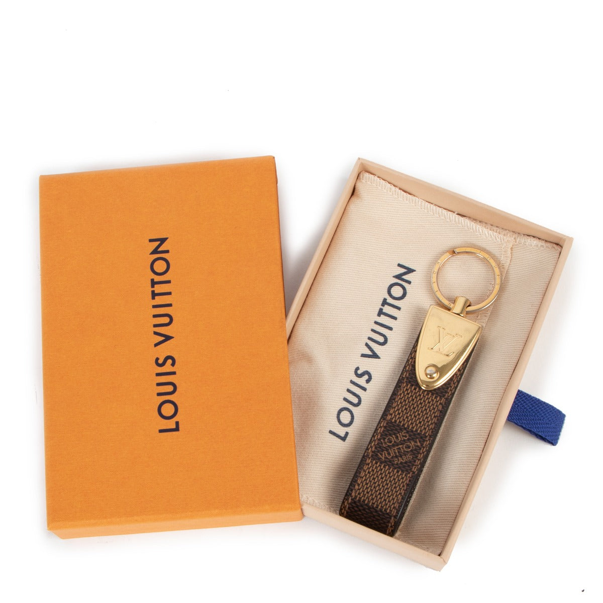 Louis Vuitton Damier Ebene Dragonne LV Keychain