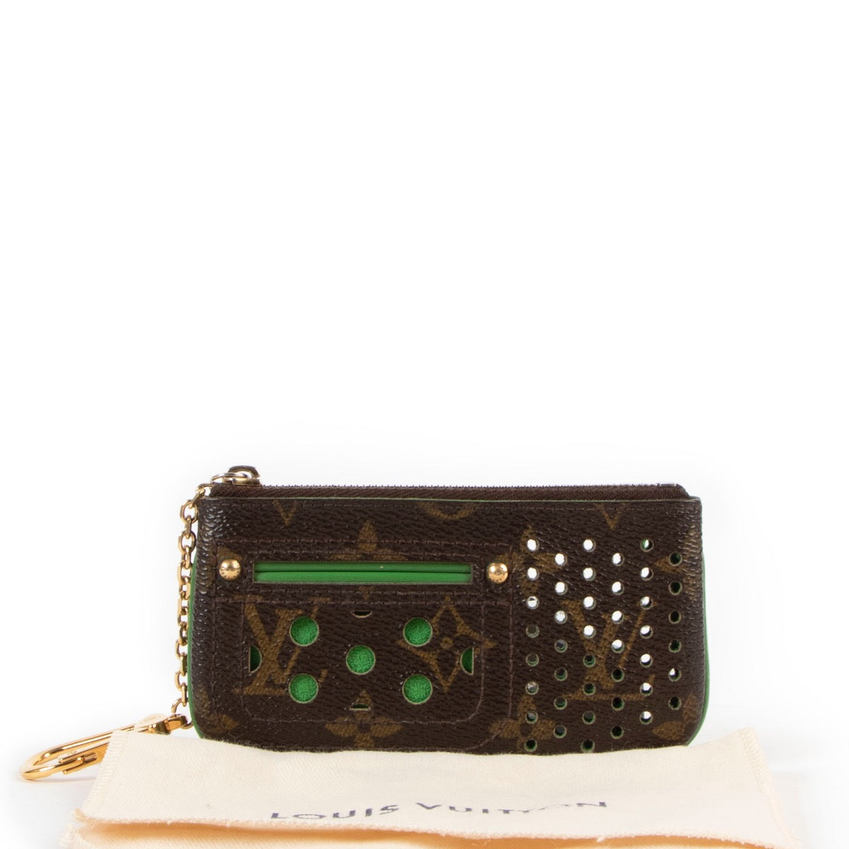 Shop safe online at Labellov in Antwerp this 100% authentic second hand Louis Vuitton Monogram Perforated Key Chain Wallet