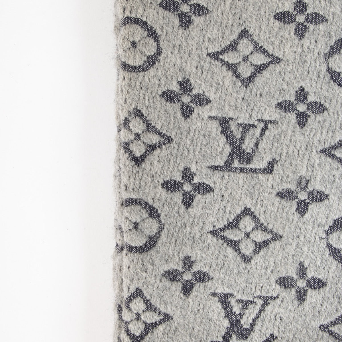 Authentic pre-loved Louis Vuitton Light Grey Monogram Classic Shawl on Labellov.com