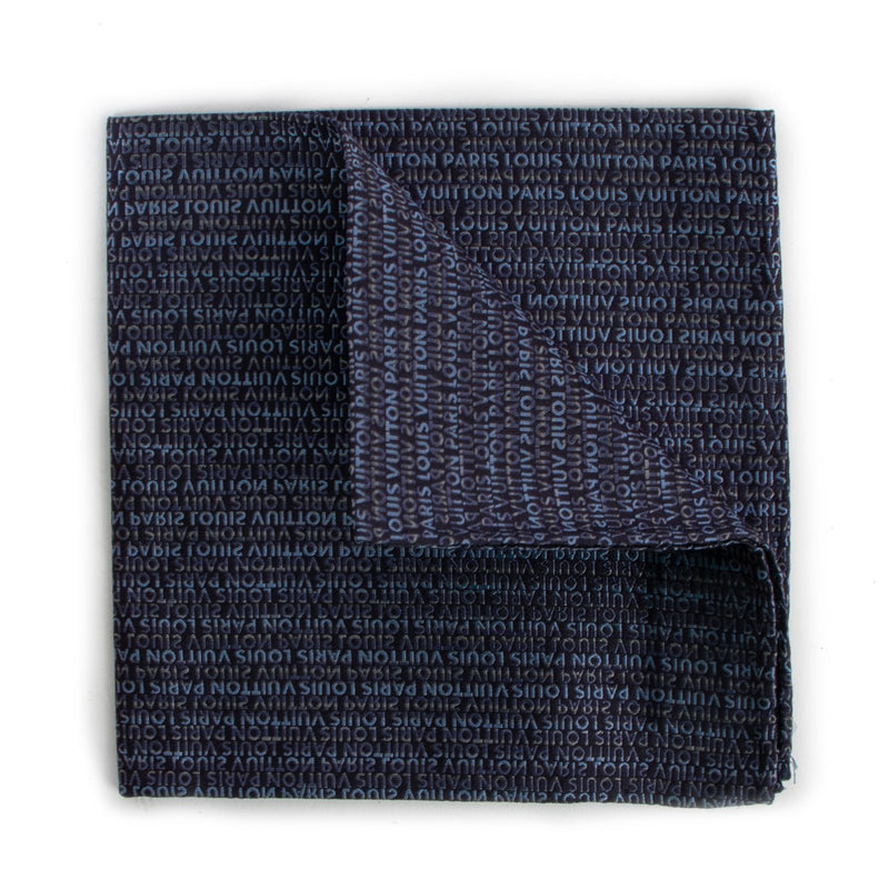 Louis Vuitton Logo Lettering Silk Pocket Square