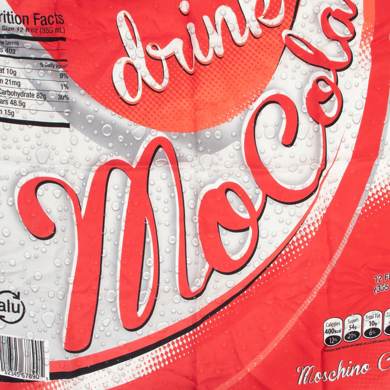 Shop safe online at Labellov in Antwerp this 100% authentic second hand Moschino MoCola Drink Printed Twill Silk Scarf
