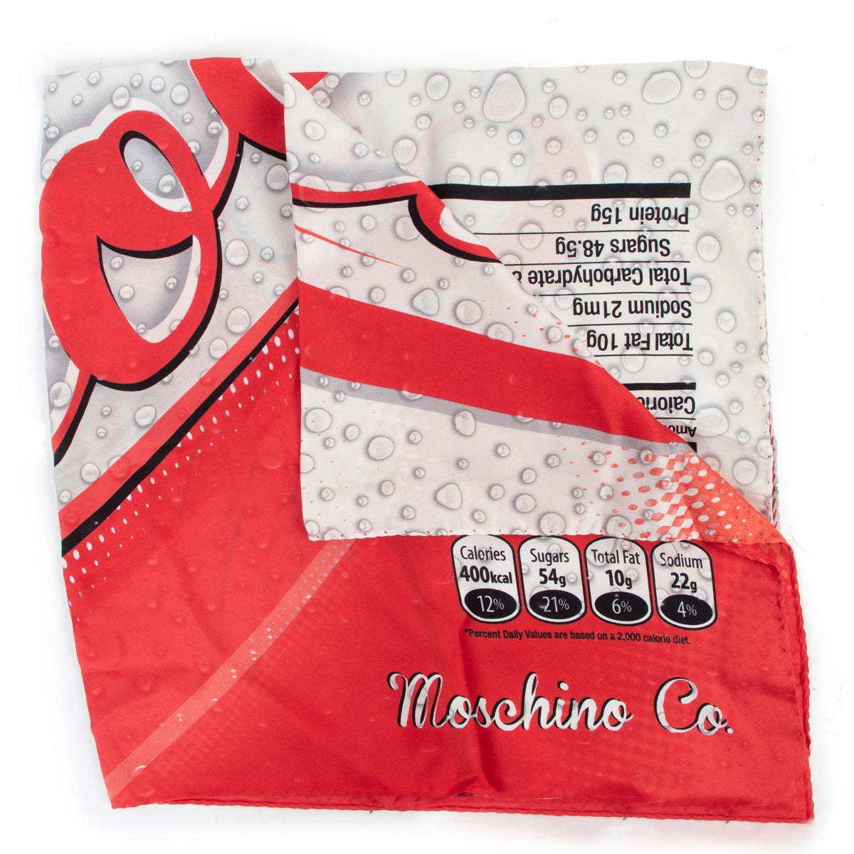 Moschino MoCola Drink Printed Twill Silk Scarf