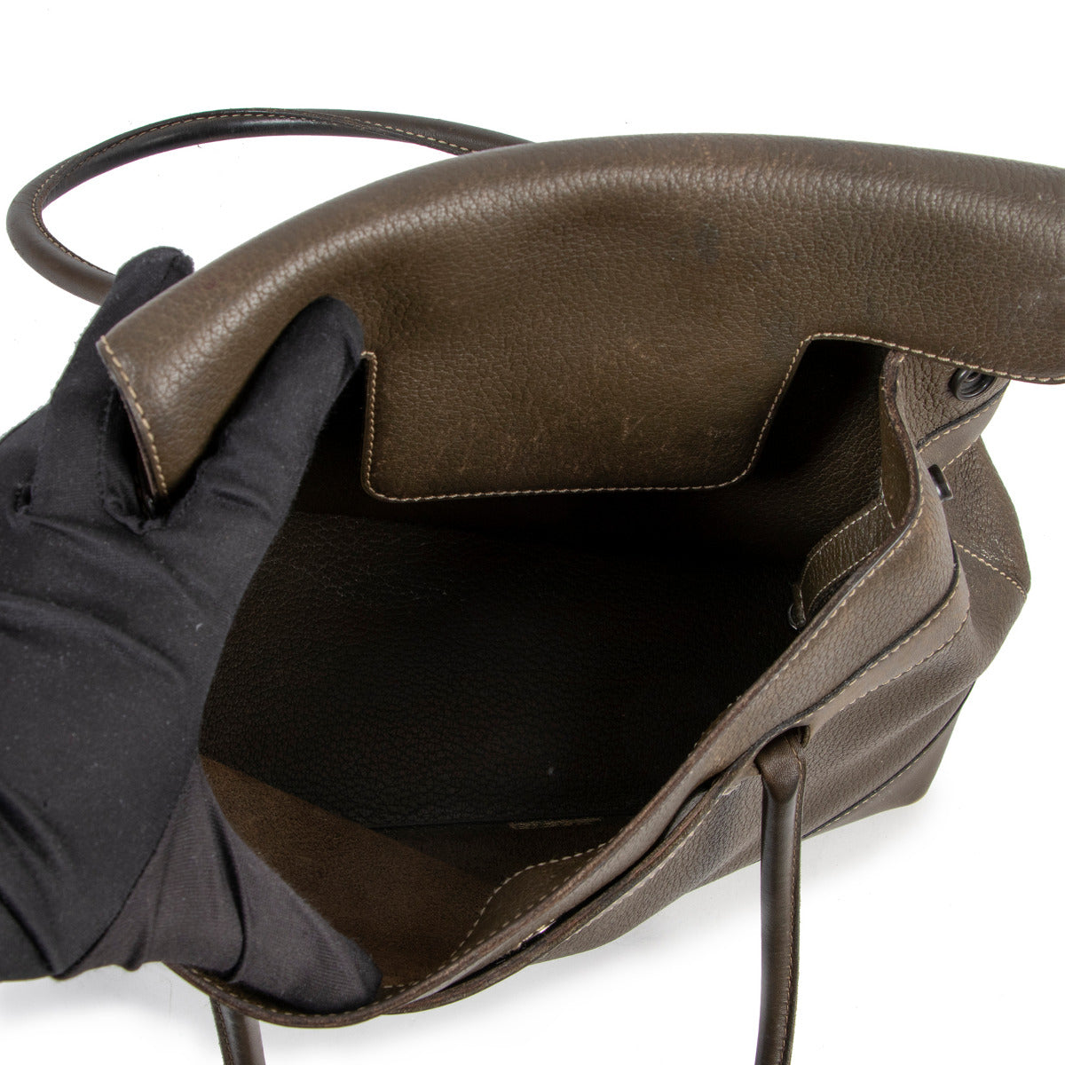 Delvaux Groen Leren Handtas