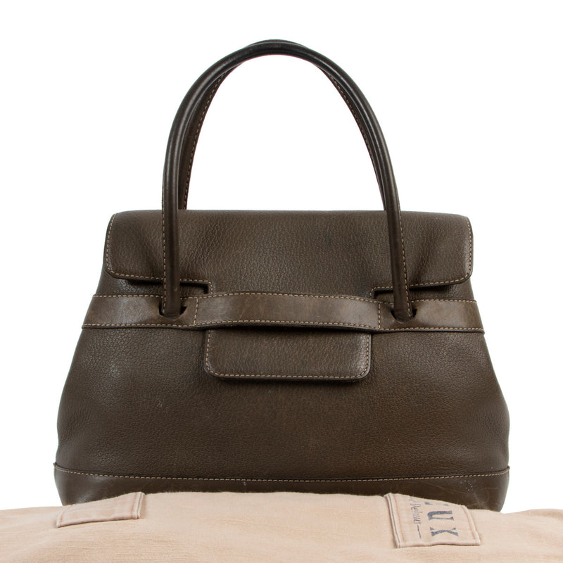 Delvaux Groen Leren Handtas