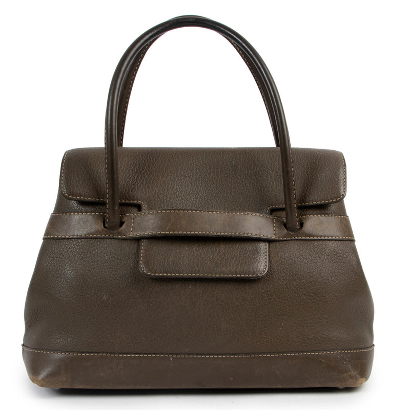 Delvaux Groen Leren Handtas