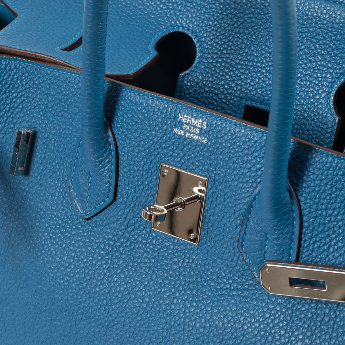 shop safe online secondhand Hermès Birkin 35 Mykonos Blue Togo Leather PHW